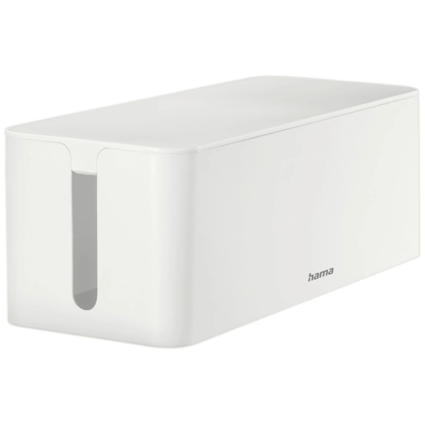 Hama Maxi Caja para Regletas y Cables - Facil Organizacion y Limpieza - Proteccion Infantil y de Mascotas - Diametro Maximo del Cable 20mm - 40.6x15.6x13.5cm - Color Blanco