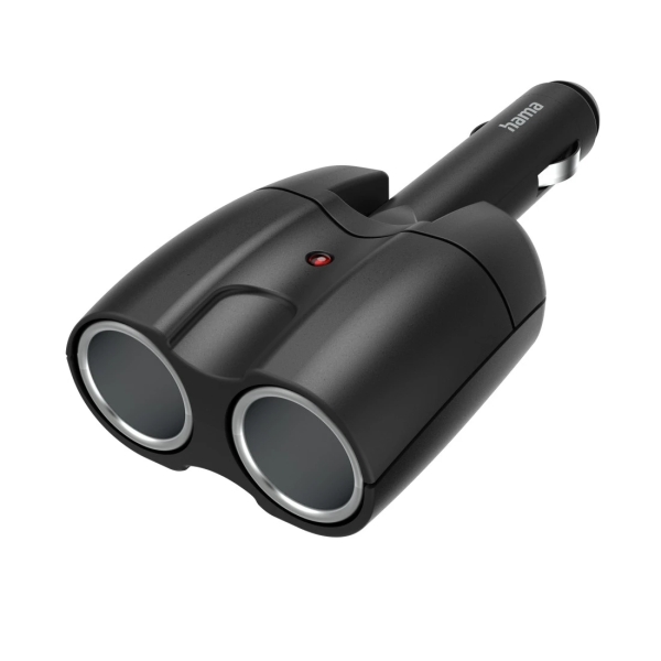 Hama Distribuidor de 2 Tomas de 12V para Coche - Color Negro