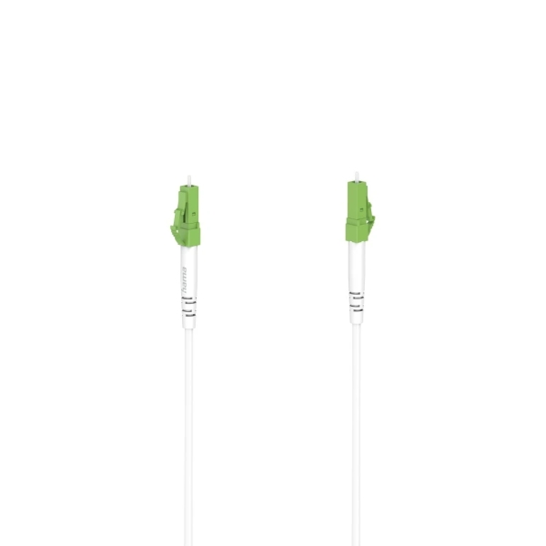 Hama Essential Cable de Fibra Optica Monomodo - Longitud 9m - Transmision hasta 10Gbit/s - Conector LC/APC - Color Blanco