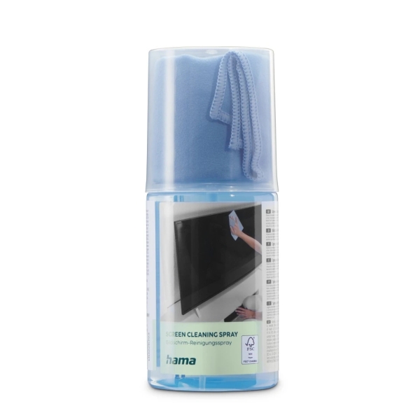 Hama Limpiador de Pantallas - Capacidad 200ml - Bayeta de Microfibra - Color Azul