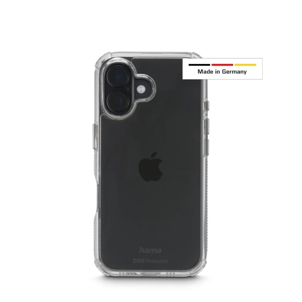 Hama Extreme Protect Funda para iPhone 17 - Antideslizante - Policarbonato - Proteccion D3O - Bordes Elevados - Color Transparente