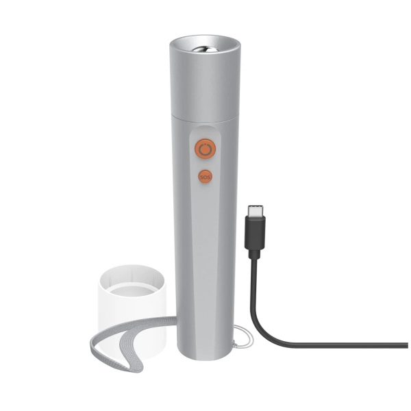 Hama Fl350-C Linterna LED - Recargable - 350 Lumenes - Bateria 18650 de Litio - Color Plata