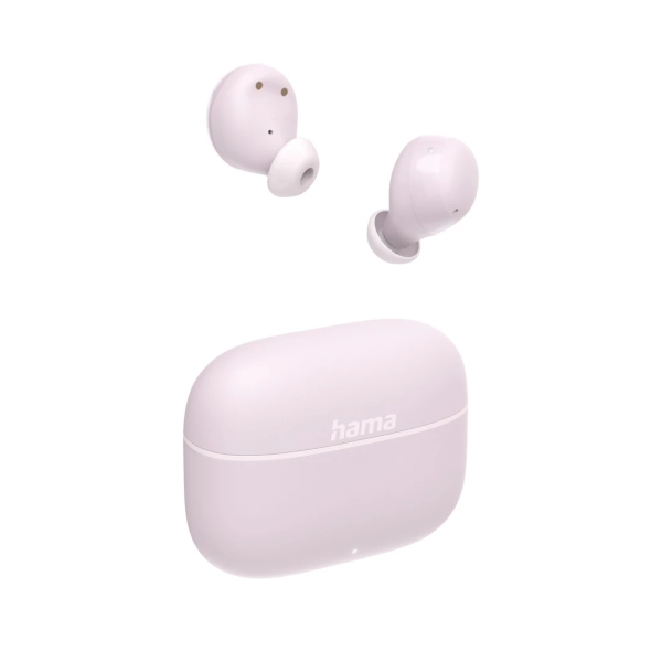 Hama Freedom Buddy II Auriculares Inalambricos con Microfono Omnidireccional - Bluetooth - Rango 10m - Asistente de Voz - Carga por USB-C - Color Rosa