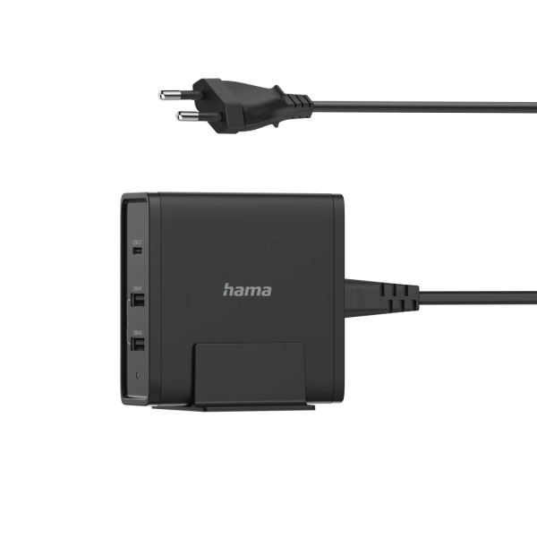 Hama Essential Fuente de Alimentacion Universal para Portatil - Potencia 65W - Voltaje 5-20V - Cable 1.2m - Power Delivery - Color Negro