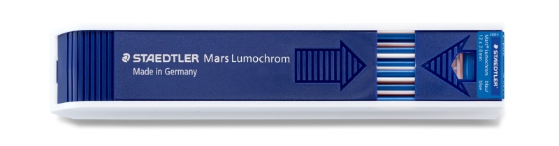 Staedtler Mars Lumochrom 204 Pack con 12 Minas de Dibujo - Mina de 2mm - Longitud de 130mm - Color Azul