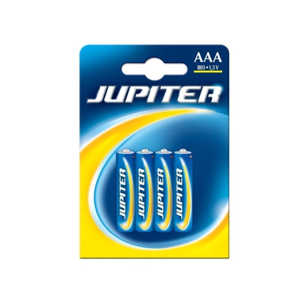 Jupiter Pack de 4 Pilas Salinas R03 AAA - Pilas Salinas para Aparatos de Bajo Consumo
