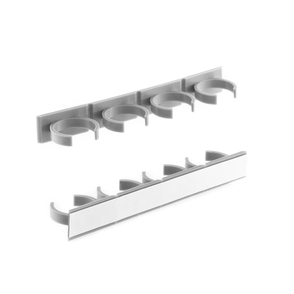 Innovagoods Jarlock Pack de 5 Organizador de Especias - 4 Soportes por Organizador - Divisible - Adhesivo Nano PU Gel - 20.2x2.4x3.8cm - Color Gris