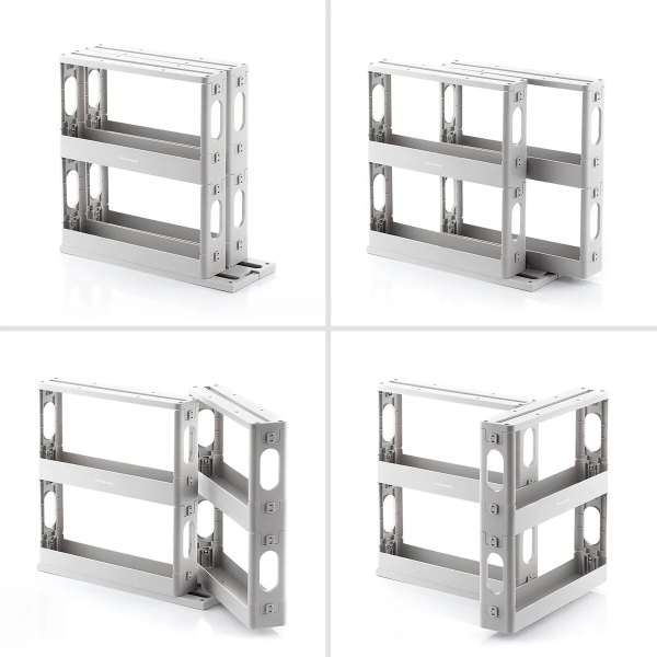 Innovagoods Rispick Organizador de Especias - Polipropileno - Antideslizante - Facil Limpieza - Deslizante - Pivotante - Capacidad para 20 Especias - 10x28x28.5-45cm - Color Gris