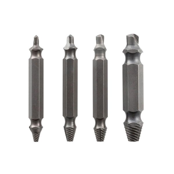 Innovagoods Brocas para Extraer Tornillos - Acero Templado Endurecido - 4 Piezas - Universal - Color Gris