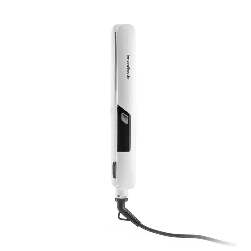 Innovagoods Stemio Plancha de Pelo Ceramica 3D con Vapor - 36W - Cable 180cm - Temperatura Regulable - Pantalla LED - Tecnologia Ptc - Apagado Automatico - 4.2x30x3.5cm - Color Blanco