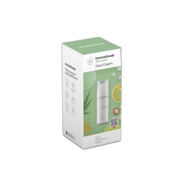 Innovagoods Zencare Crema Facial Hidratante con CBD - Contenido 50ml - Vegano - Uso Diario - Dermatologicamente Probado
