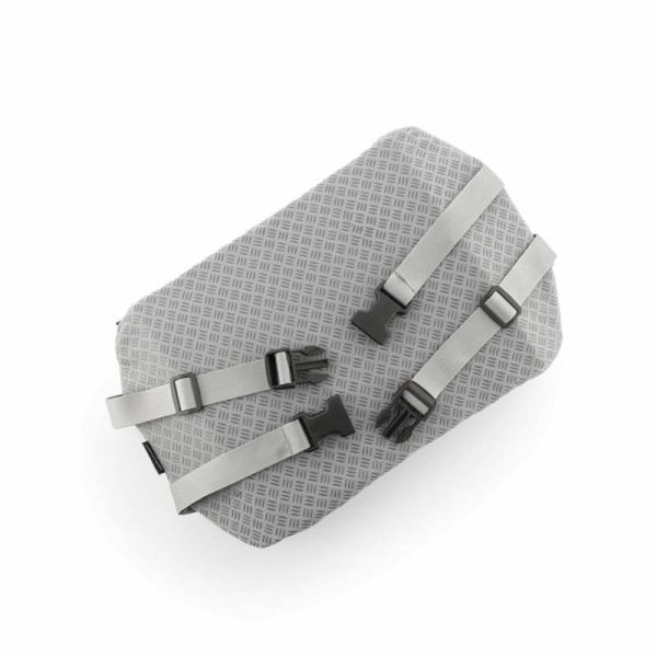 Innovagoods Glushion Cojin Lumbar de Gel - Funda Extraible - Antideslizante en 1 Cara - Panal de Abeja - Cintas de Sujecion - 38x23.5x5cm - Color Azul y Gris