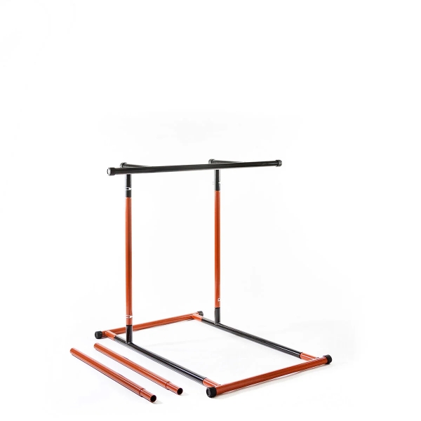 Innovagoods Estacion de Dominadas y Fitness - Soporta hasta 110kg - Altura Ajustable - Guia de Ejercicios Incluida - Bolsa de Transporte - 114-191x120cm - Color Negro y Naranja