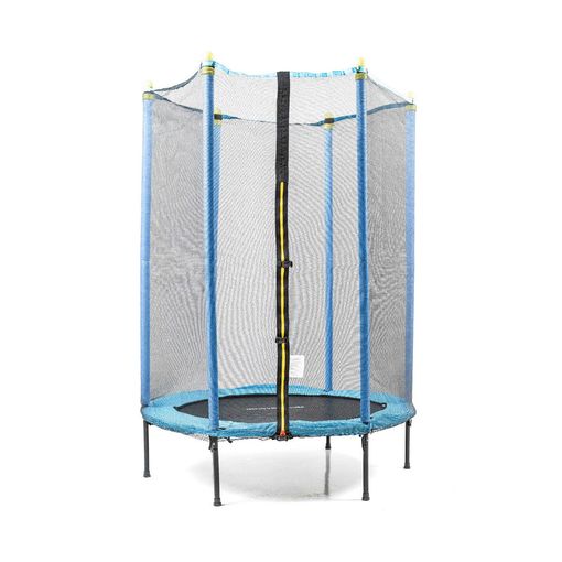 Innovagoods Zuply Cama Elastica Infantil con Red de Seguridad - Soporta hasta 25kg - Proteccion UV - Resistente al Agua - Mastiles con Espuma - 140x183cm - Color Azul y Negro
