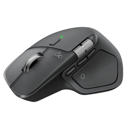 Logitech MX Master 4 Raton Inalambrico Avanzado - Sensor Darkfield 8K DPI - Desplazamiento MagSpeed 1000 Lineas por Segundo - Respuesta Haptica Personalizable Haptic Sense - Bluetooth y Logi Bolt - Color Grafito