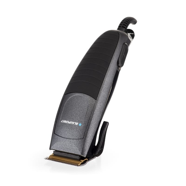 Blaupunkt Cortapelos Profesional - Potencia 15W - Palanca Lateral de Ajuste - Incluye Accesorios - Incluye Peines Guia - Cuchillas de Titanio - Tapa Protectora - Color Negro y Gris