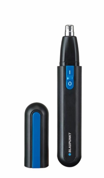 Blaupunkt Cortapelos para Nariz y Oidos - IPX4 - Incluye Accesorios - Alimentacion con Pila AA Incluida - Tapa Protectora - Color Negro y Azul
