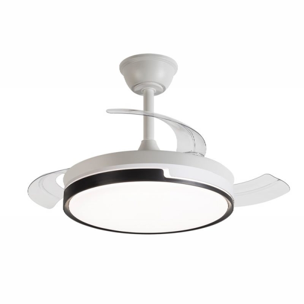 Daewoo Ventilador de Techo de 90cm - 30W - Aspas Retractiles - Luz LED Integrada - Incluye Kit de Instalacion - Ultra Silencioso - Temporizador - 6 Velocidades - Funcion Reversible - Color Blanco