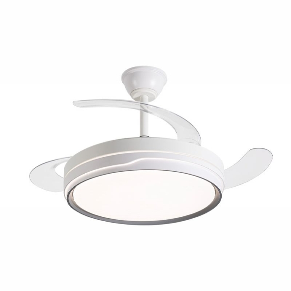 Daewoo Ventilador de Techo de 106cm - 30W - Aspas Retractiles - Luz LED Integrada - Incluye Kit de Instalacion - Ultra Silencioso - Temporizador - 6 Velocidades - Funcion Reversible - Color Blanco