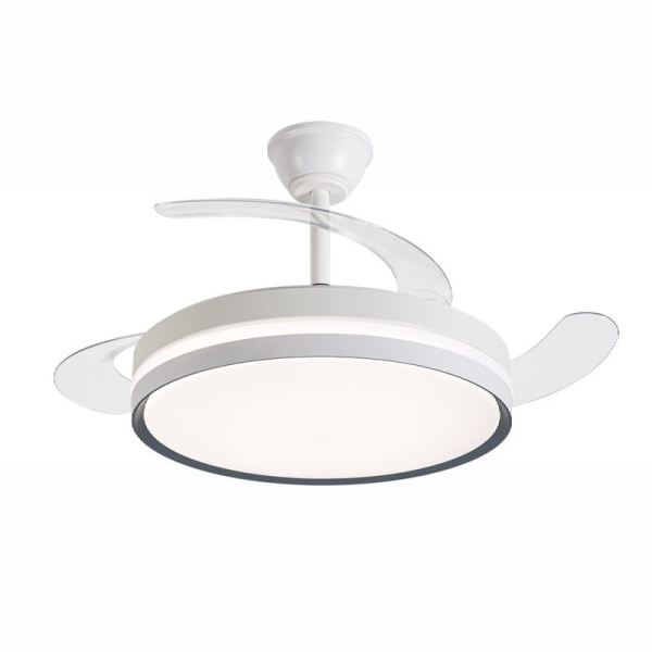 Daewoo Ventilador de Techo de 106cm - 30W - Aspas Retractiles - Luz LED Integrada - Incluye Kit de Instalacion - Temporizador - 6 Velocidades - Funcion Reversible - Color Blanco