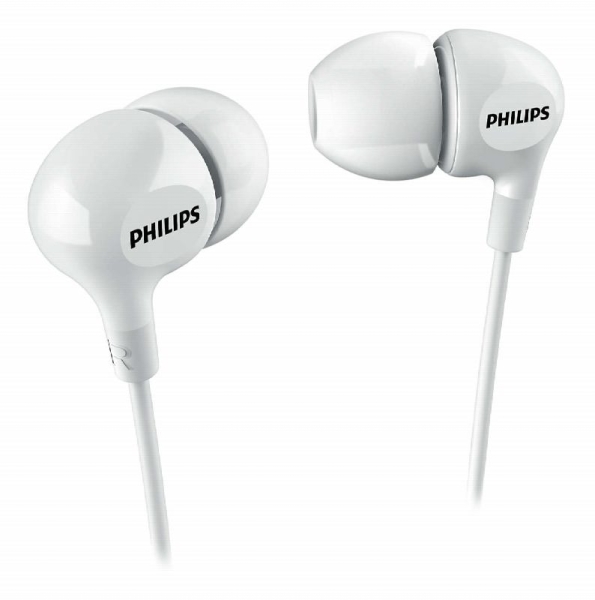 Philips Auriculares Intraurales con Cable - Jack 3.5mm - Microfono Integrado - Aislamiento Pasivo del Ruido - Boton Multifuncion - Color Blanco