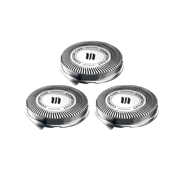 Philips Pack de 3 Cabezales de Recambio para Afeitadoras Series 1000 y 3000 - Cuchillas Autoafilables - Seguimiento de Contornos - Color Acero