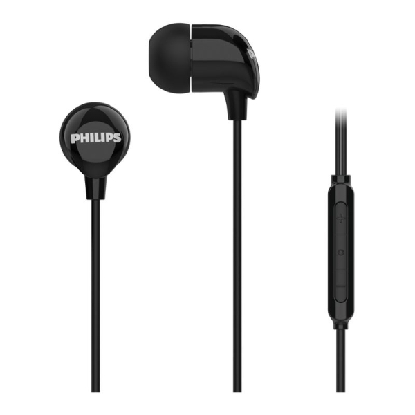 Philips Auriculares Intraurales con Cable - Incluye Accesorios - Microfono Integrado - USB-C - Aislamiento Pasivo del Ruido - Boton Multifuncion - Color Negro