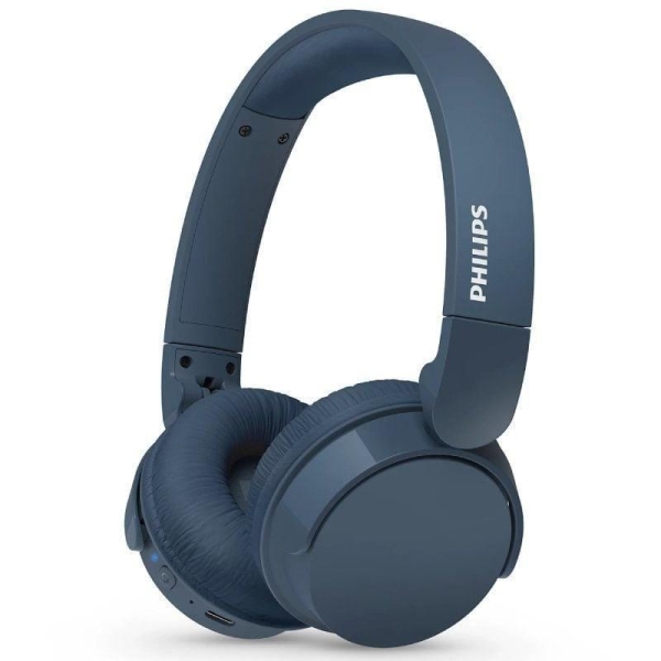 Philips Auriculares Supraaurales Inalambricos - Bluetooth 5.3 - Autonomia hasta 55h - Microfono Integrado - Bateria 600mAh - Conector USB-C - Plegable - Alcance 10m - Altavoz de 32mm - Color Azul