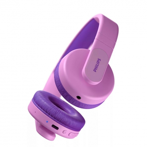 Philips Auriculares Supraaurales Inalambricos - Bluetooth 5.0 - Autonomia hasta 28h - Jack 3.5mm - Alcance 10m - Plegable - Microfono Integrado - Conector USB-C - Altavoz de 32mm - Color Rosa