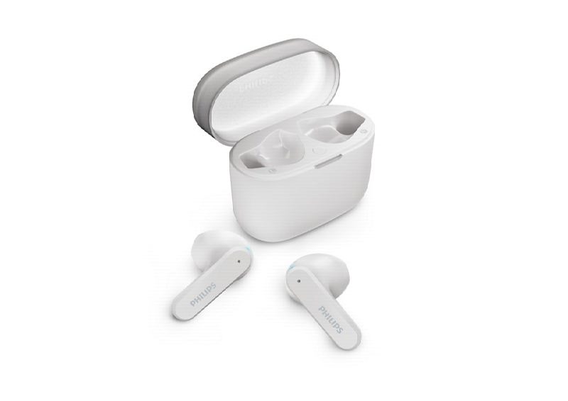 Philips Auriculares Intraurales Inalambricos - Bluetooth 5.3 - Autonomia hasta 28h - TWS - IPX4 - Alcance 10m - Conector USB-C - Color Blanco