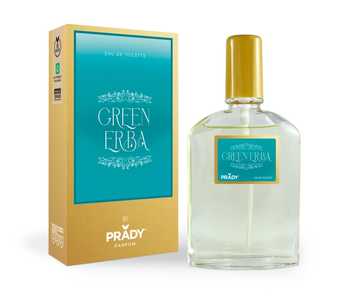 Prady Colonia Unisex Green Erba - Frasco de 90 ml - Spray Pulverizador