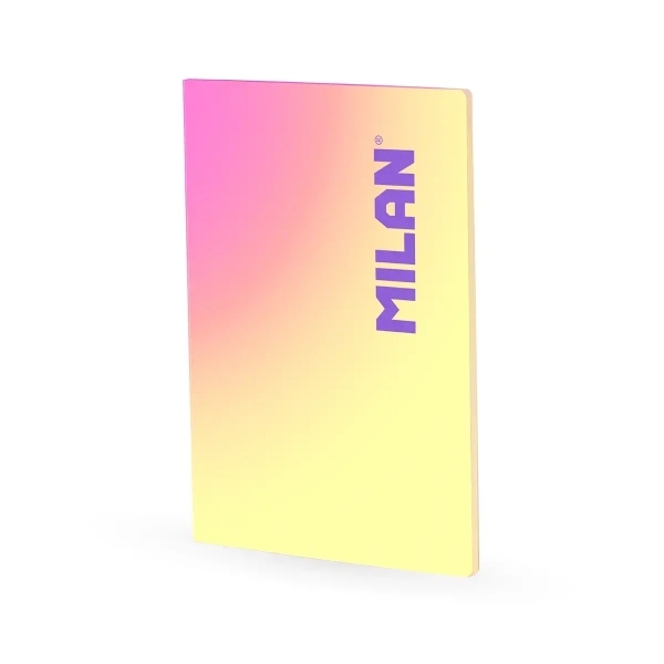 Milan Sunset Libreta Encolada Formato A4 Pautado 7mm - 48 Hojas de 95 gr/m2 Microperforadas - Color Amarillo/Rosa