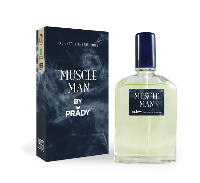 Prady Colonia de Hombre Muscle Man - Frasco de 90 ml - Spray Pulverizador