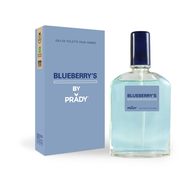 Prady Colonia de Hombre Blueberry´s - Frasco de 90 ml - Spray Pulverizador