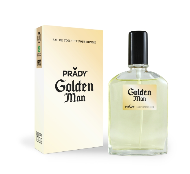 Prady Colonia de Hombre Golden Man - Frasco de 90 ml - Spray Pulverizador