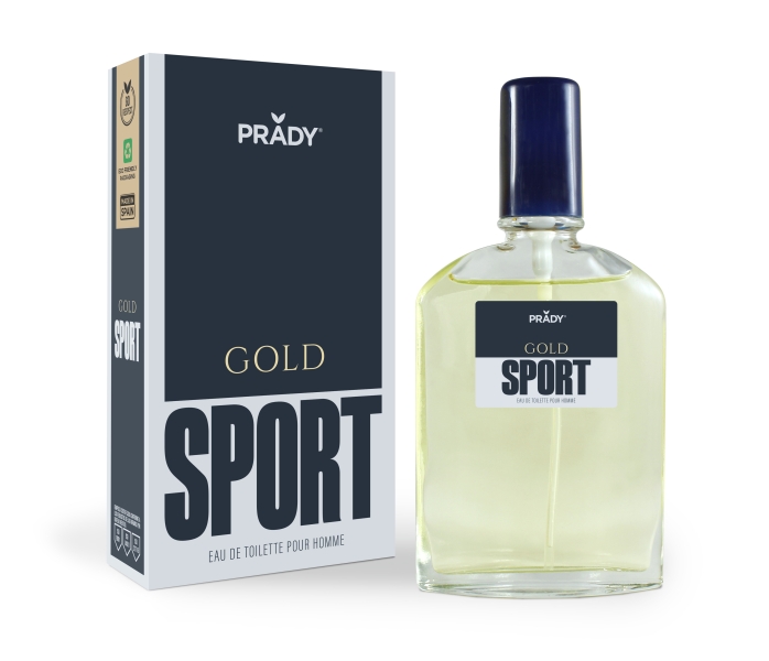 Prady Colonia de Hombre Gold Sport - Frasco de 90 ml - Spray Pulverizador