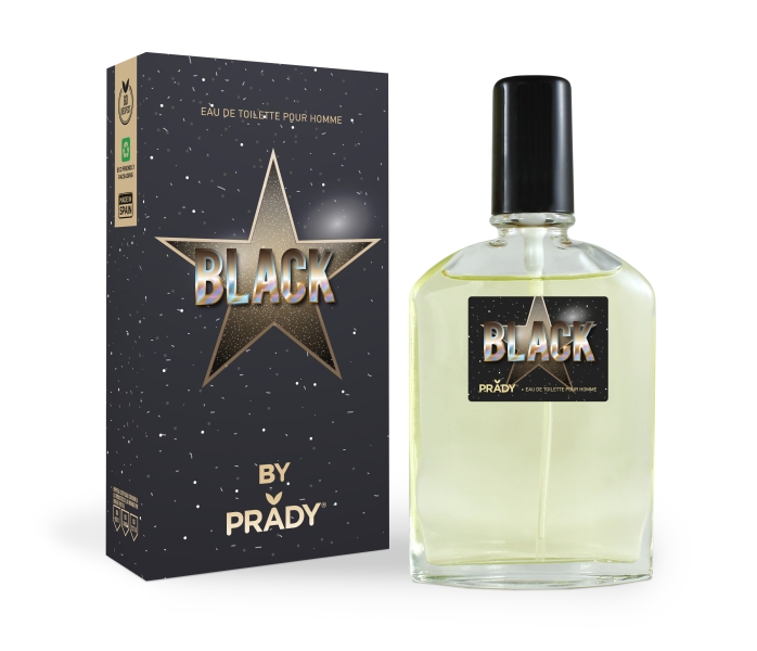 Prady Colonia de Hombre Black - Frasco de 90 ml - Spray Pulverizador