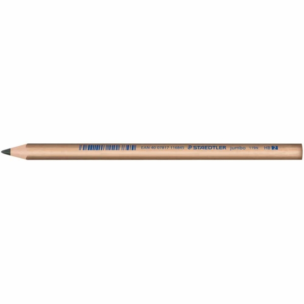Staedtler Noris Natural 119 Jumbo Lapiz de Grafito Triangular HB 4mm - Madera Certificada FSC - Cuerpo de Color Madera Natural