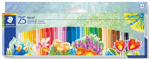 Staedtler Noris 241 Pack de 25 Ceras Blandas - Diametro 8mm - Resistencia a la Rotura - Colores Surtidos