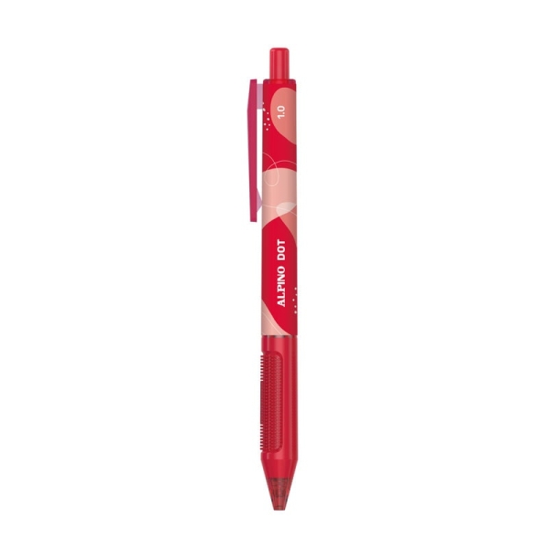 Alpino Dot Boligrafo Retractil - Punta 1mm - Agarre Suave - Color Rojo