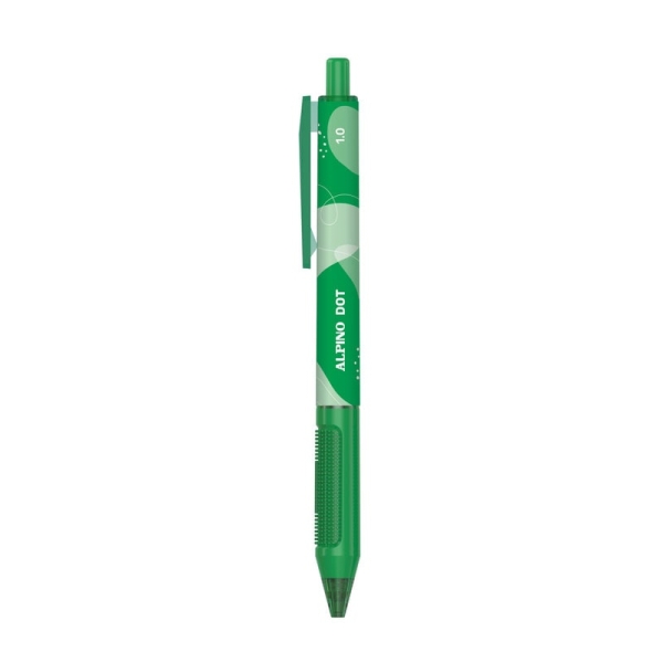 Alpino Dot Boligrafo Retractil - Punta 1mm - Agarre Suave - Color Verde