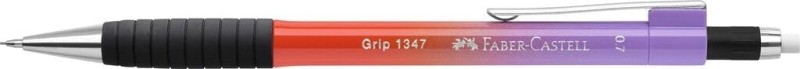Faber-Castell Grip 1347 Flow Edition Punchy Melon Portaminas 0.7mm - Atractivo Diseño - Grip de Agarre - Goma de Borrar - Color Lila/Rojo Degradado