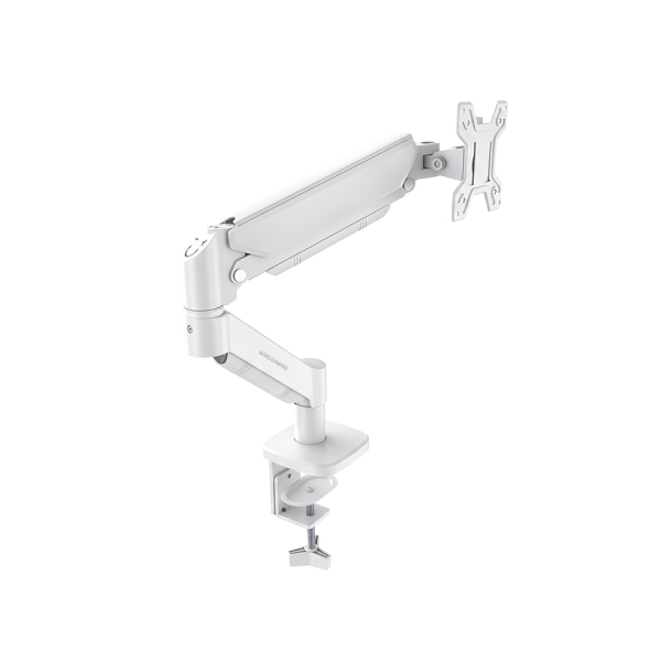 Mars Gaming MARMPRO1 Soporte de Mesa con Brazo Articulado para Monitores hasta 32" - Incluye Accesorios - Articulado 360° - VESA 100x100 - Muelle de Gas - 480x460x115mm - Color Blanco