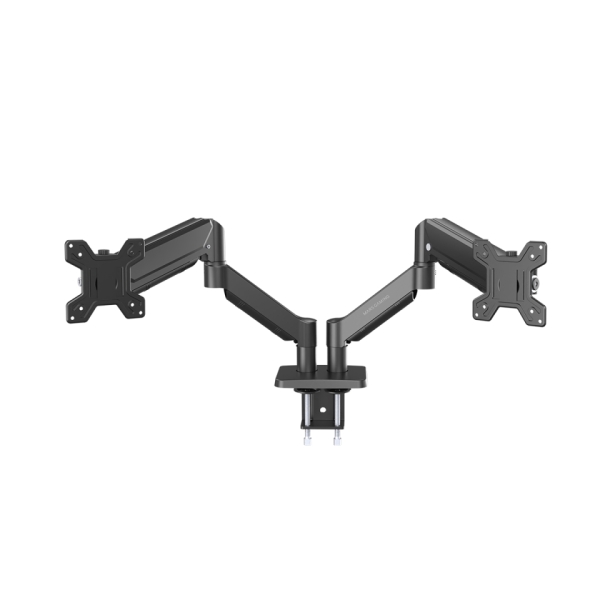 Mars Gaming MARMPRO2 Soporte de Mesa con Brazos Articulados para 2 Monitores hasta 32" - Incluye Accesorios - Articulado 360° - VESA 100x100 - Muelle de Gas - 1000x460x115mm - Color Negro