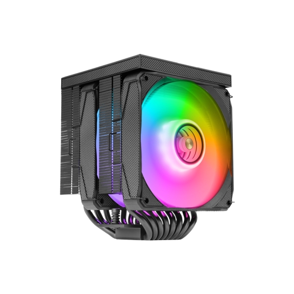 Mars Gaming MCPU-LCDPRO Disipador CPU - Potencia TDP hasta 380W - 8 Tubos - 2 Ventiladores PWM FDB de 120mm - 2300rpm - Pantalla LCD - Iluminacion ARGB - 120x118x158mm - Color Negro