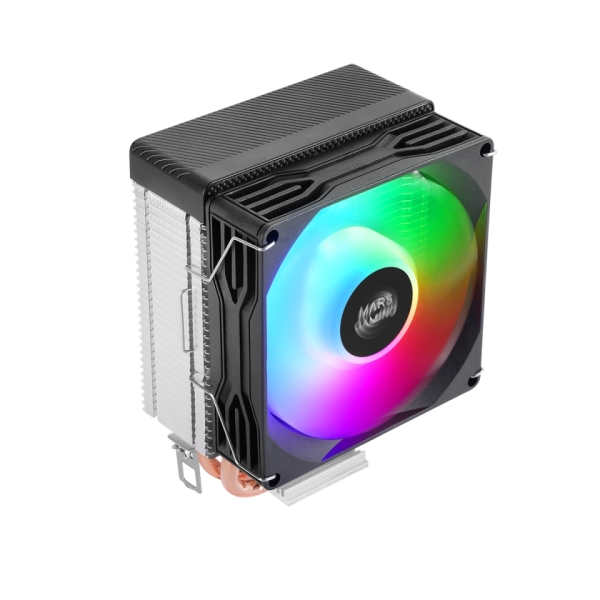 Mars Gaming MCPU-X2 Disipador CPU - Potencia TDP hasta 150W - 2 Tubos - Silencioso - Ventilador PWM FDB de 120mm - Incluye Accesorios - Iluminacion FRGB - 9.3x6.4x13.2cm - Color Negro