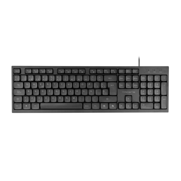 Tacens Anima AK02 Teclado Completo - Cable 1.3m - Disposicion QWERTY ES - Teclas Silenciosas de Perfil Bajo - Accesos Directos Multimedia e IA - 43.7x25x1.3cm - Color Negro