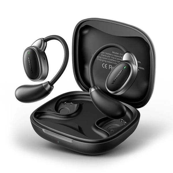 Vention Open Ear 013 Auriculares Intraurales Inalambricos - Bluetooth 5.4 - Autonomia hasta 8h - Ganchos de Silicona Hipoalergenicos - Cancelacion de Ruido Ambiental ENC - IPX4 - Color Negro