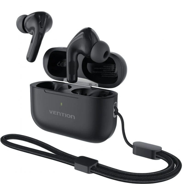 Vention Echo Lite E11 Pro Auriculares Intraurales Inalambricos - Bluetooth 6.0 - Estuche con Bateria de 300mAh - Cancelacion Activa de Ruido ANC - Color Negro