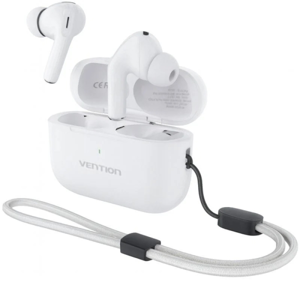 Vention Echo Lite E11 Pro Auriculares Intraurales Inalambricos - Bluetooth 6.0 - Estuche con Bateria de 300mAh - Cancelacion Activa de Ruido ANC - Color Blanco